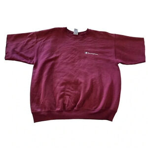 Champion vintage distressed sweatshirt, maroon size large